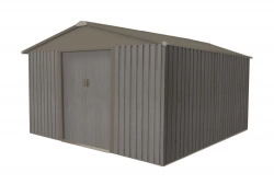 Abri jardin métal - Aspect BOIS VIEILLI 1010 - 9,66 M²- GRIS