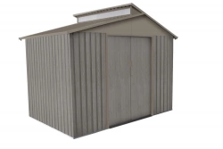 Abri jardin métal - Aspect BOIS VIEILLI 9363 - 5,44 M²- GRIS