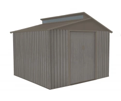 Abri jardin métal - Aspect BOIS VIEILLI 9384 - 7,25 M²- GRIS