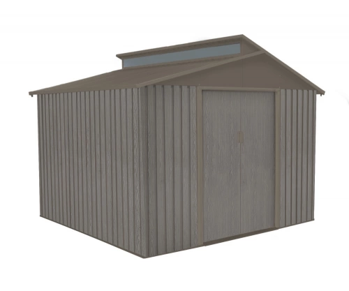 Abri jardin métal - Aspect BOIS VIEILLI 9384 - 7,25 M²- GRIS