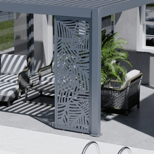 Panneau brise-vue décoratif - Leaf - 1M - Ombréa - Anthracite