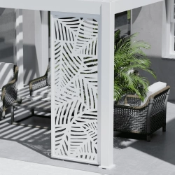 Panneau brise-vue décoratif - Leaf - 1M - Ombréa - Blanc