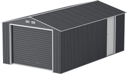 Garage métal GRANDE HAUTEUR - 19,95m² x H. 2,60 m - Anthracite