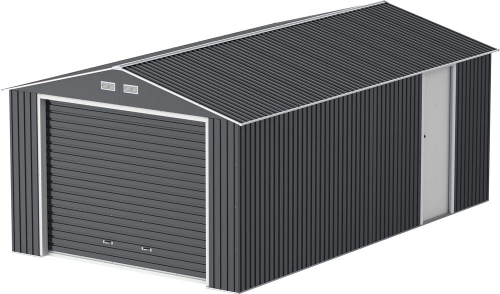 Garage métal GRANDE HAUTEUR - 19,95m² x H. 2,60 m - Anthracite