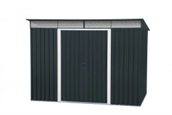 Abri de jardin métal - 4,84m² - kit ancrage - Anthracite