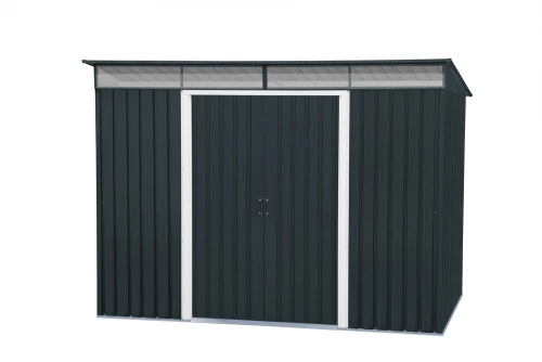 Abri de jardin métal - 4,84m² - kit ancrage - Anthracite