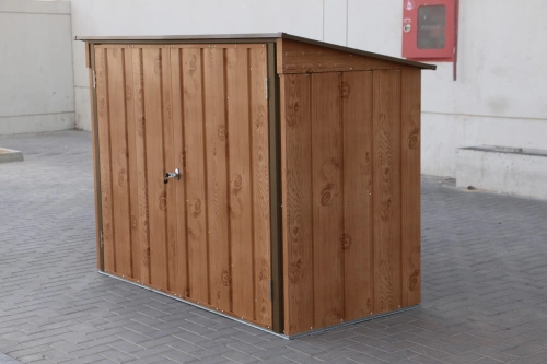 Abri vélos Duramax Métal 0,33mm 2,05M² avec kit ancrage - Imitation bois