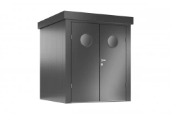 Abri de jardin avec hublots - taille M - Anthracite - 190x190x213 - acier