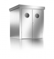 Abri de jardin avec hublots - taille M - Argent - 190x190x213 - acier