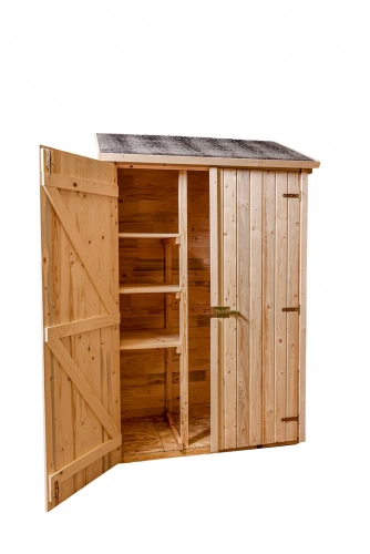Abri Eden Mural avec 3 Étagères – Épicéa Massif 16 mm – Feutre Bitumé – Avec Plancher