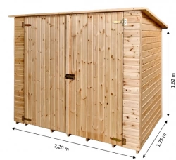 Abri Mural Eden Mono Pente – Range-Vélos, Scooters, Motos – Épicéa Massif 16 mm – Feutre Bitumé – Avec Plancher