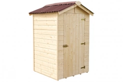 Abri Eden Double Pente – Épicéa Massif 16 mm – Plaques Ondulées Bitumées – Avec Plancher