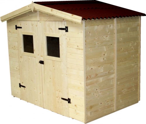Abri Eden Double Pente – Épicéa Massif 16 mm – Feutre Bitumé – Avec Plancher