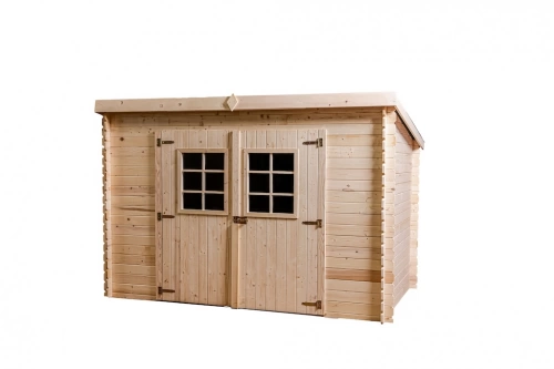 Abri Toit 1 Pente – Épicéa Massif 20 mm – Plaques Ondulées Bitumées Rouges – Sans Plancher