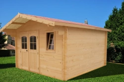 Abri Natura Double Pente 15,73 m² – Épicéa Massif 42 mm – Feutre Bitumé – Sans Plancher