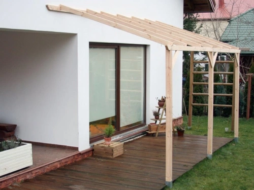 Carport Mural Adossable 15,00 m² – Pin Sylvestre – Structure en Bois – Sans Couverture