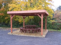 Carport Ombra - 4,04 x 4,04 m - Sapin du Nord Contrecollé - Toit Bac Acier