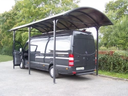 Carport aluminium pour camionnette, camping-car, caravane et bateau - 27,51 m² - Gris anthracite - Toit polycarbonate translucide foncé