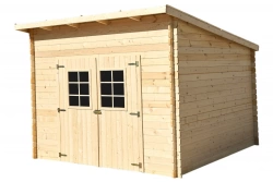 Abri Lavan Mono Pente 9,94 m² – Épicéa Massif 28 mm – Feutre Bitumé – Sans Plancher