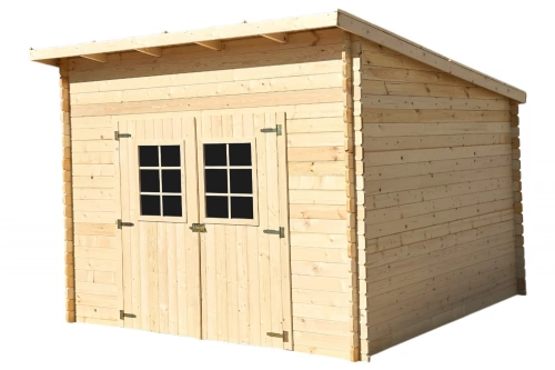Abri Lavan Mono Pente 9,94 m² – Épicéa Massif 28 mm – Feutre Bitumé – Sans Plancher