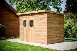 Abri Theora Mono Pente 6,78 m² – Bois Thermochauffé – Plaques Ondulées Bitumées – Sans Plancher