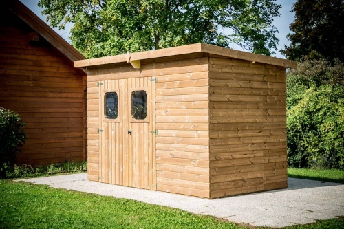 Abri Theora Mono Pente 6,78 m² – Bois Thermochauffé – Plaques Ondulées Bitumées – Sans Plancher
