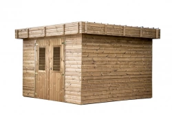 Abri Thalasso Toit Plat 11,22 m² – Bois Thermochauffé – Bac Acier – Sans Plancher