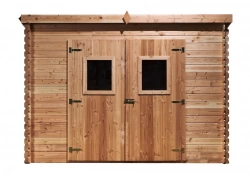 Abri Dalma Mono Pente 5,20 m² – Douglas – Madriers 20 mm – Plaques Ondulées Bitumées – Sans Plancher