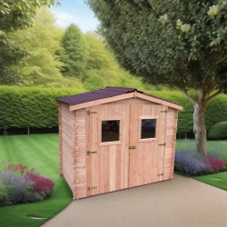 Pergola bioclimatique aluminium - coloris gris anthracite - ventelles latérales mobiles imitation bois - côté 3 m - 7,2 m²