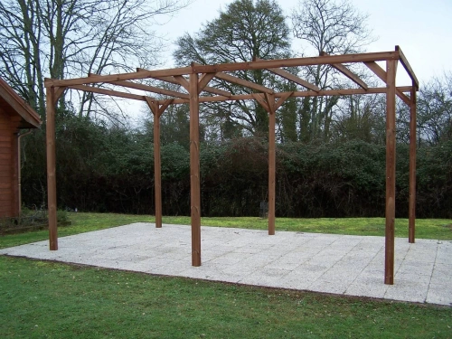 Pergola 14,79 m² – Bois Thermochauffé – Toit Plat