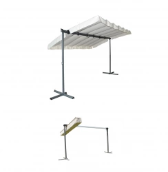 Pergola Marquise - 3,60 x 2,50 m - Finition époxy gris anthracite avec toile pivotante et extensible