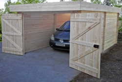Garage Dorna Toit Plat 21,45 m² – Épicéa Massif 28 mm – Bac Acier – Sans Plancher