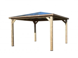 Pool House Blueterm en bois thermochauffé avec toit en panneaux ACP - 3,49 x 3,53 m