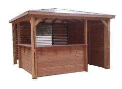 Pool House Blueterm - 3,79 x 3,79 m - Bois Thermochauffé - Toit ACP - Ventelles - Comptoirs
