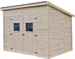 Abri Candela Mono Pente – Épicéa Massif 16 mm – Plaques Ondulées Bitumées – Sans Plancher
