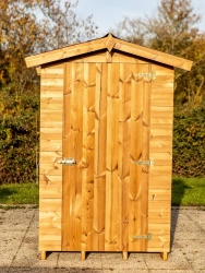 Abri Therma Double Pente 1,43 m² – Bois Thermochauffé – Plaques Ondulées Bitumées – Avec Plancher