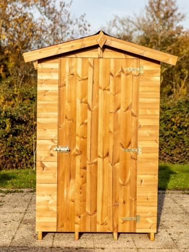 Abri Therma Double Pente 1,43 m² – Bois Thermochauffé – Plaques Ondulées Bitumées – Avec Plancher