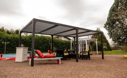 Pergola Bioclimatique Aluminium XXL Gris Anthracite – 21,52 m² – Lames Orientables Manuelles