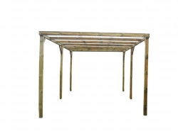 Carport Autoclavé 15,01 m² – Pin Sylvestre – Structure en Bois – Toit en Tôle PVC Transparente