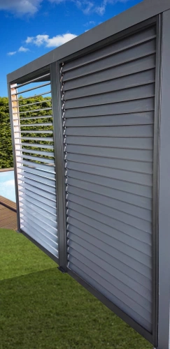 Ventelles latérales mobiles en aluminium pour pergola bioclimatique PER 3630 BI et PER 2430 BI - 3 m