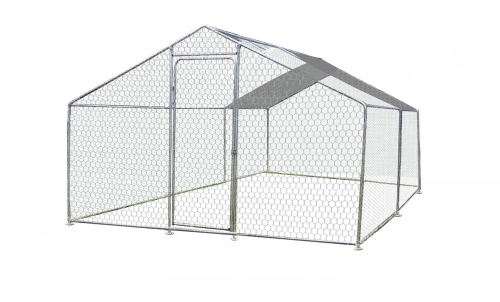 Enclos parc grillagé ENC 3040 25 GJM – 12 m² – Structure acier galvanisé – Grillage losange 4 cm – Bâche de toit polyester 300 gr/m² - 7-9 poules