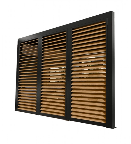 Ventelles latérales mobiles imitation bois pour pergola bioclimatique PER 3630 BI et PER 3660 BI - 3,60 m