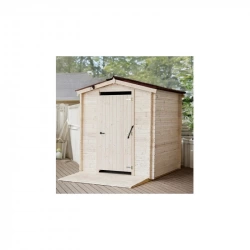 Abri Alpina – Toilette Sèche avec Plancher, Rampe d’Accès et Kit Accessoires – Adapté PMR – Toit Double Pente en Plaques Ondulées
