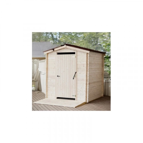 Abri Alpina – Toilette Sèche avec Plancher, Rampe d’Accès et Kit Accessoires – Adapté PMR – Toit Double Pente en Plaques Ondulées