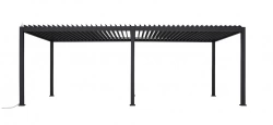 Pergola bioclimatique autoportante - Aluminium thermolaqué - Lames orientables motorisées - Rubans LED - 17,81 m²