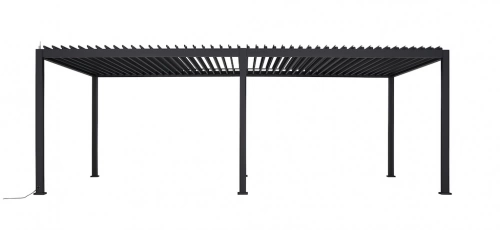 Pergola bioclimatique autoportante - Aluminium thermolaqué - Lames orientables motorisées - Rubans LED - 17,81 m²