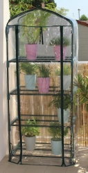 Serre de balcon 4 niveaux avec housse PVC - L. 69 x P. 49 x H. 160 cm - Made in France