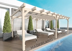 Pergola en bois autoportante - modèle MARSELLA - 400 x 400 cm