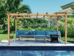 Pergola en bois autoportante - modèle VALENCIA - 300 x 300 cm