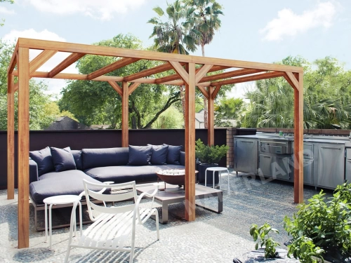 Pergola en bois autoportante - modèle FUENGIROLA - 500 x 300 cm